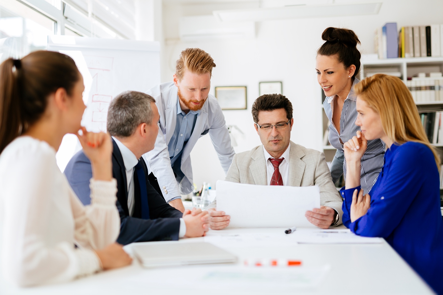 Business meeting and brainstorming in modern office